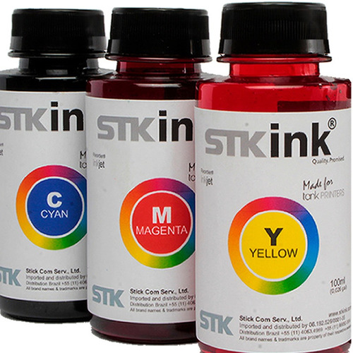 Tinta Stk Corante Bulk Ink Para Epson Ecotank Refil  3x100ml