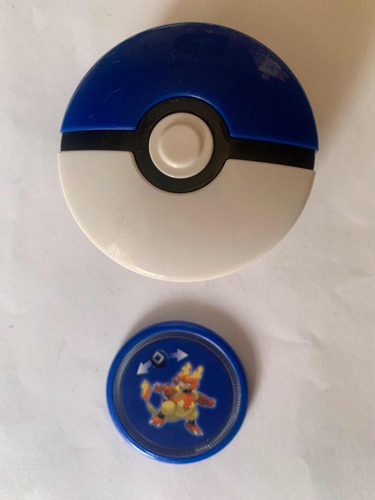 Pokemon Pokebola Tarjeta Y Disco De Pokemon Magmar (Usado)
