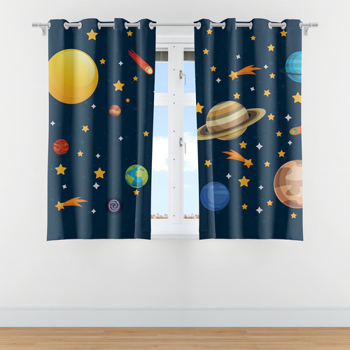 Sistema solar de cortina para habitación infantil, 2,80 m x 1,40 m