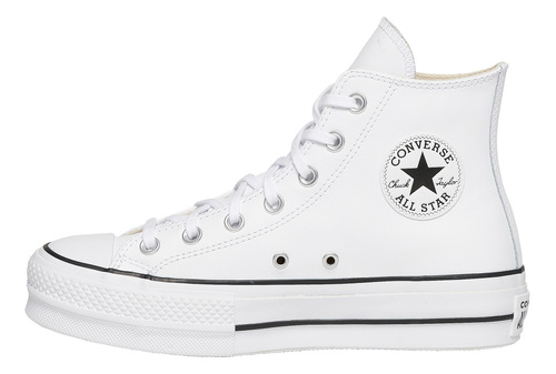 Tenis Converse 561676c All Star Plataforma Piel Blanco / J