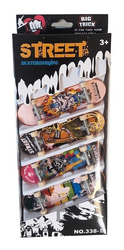 Kit Com 4 Skate De Dedo Street Skate Shape Com Lixa