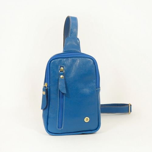 Pochete Shoulder Bag Couro Feminina Celular Porta Documento Cor Azul