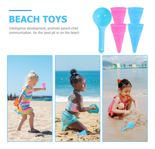 Juego De 5 Cucharas De Playa Para Niños Con Forma De Cono De