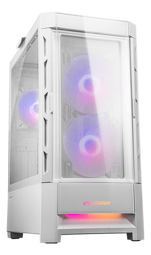 Gabinete Cougar Duoface Rgb Blanco Panel Malla Y Cristal