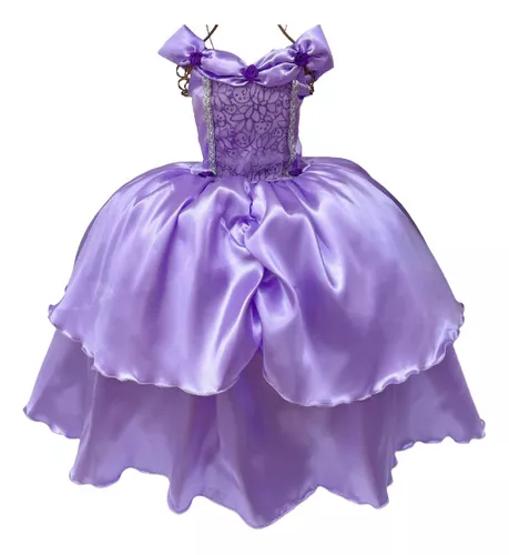 Vestido Princesa Sofia Rapunzel Jardim Encantado Luxo