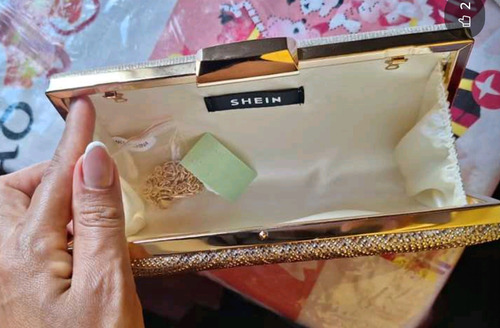 Bolsa Festa Clutch Dourada Com Alça Shein
