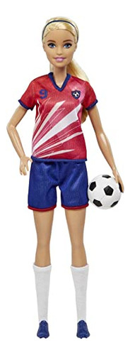Muñeca De Fútbol Barbie, Rubia, Colorida, Uniforme Número 9