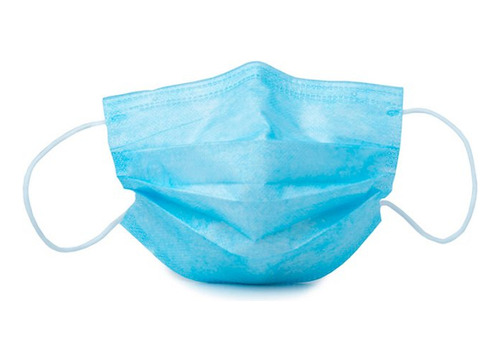 Imagen 2 de 5 de Tapabocas Evergreen 70459 3 Capas Color Azul Caja X50