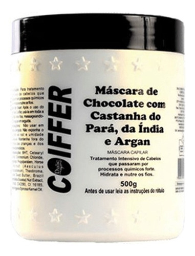 Imagem 1 de 7 de Máscara Chocolate Com Castanha Do `pará E Argan 500g Coiffer