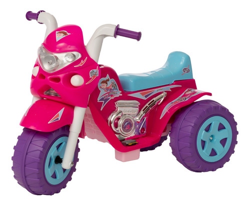 Moto Eletrica Infantil 6v Menina Pink Biemme