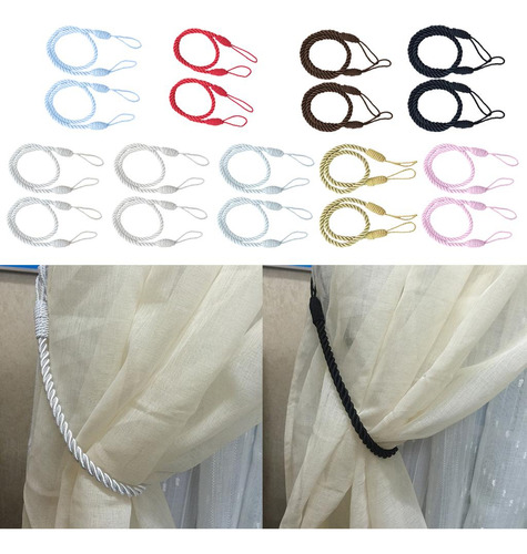 6 Pcs Tiebacks Cordón Para Cortinas