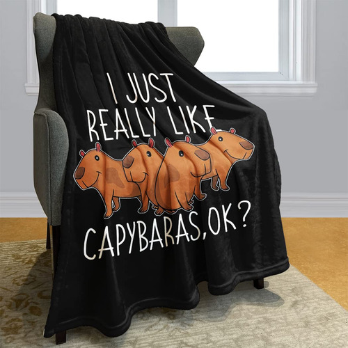 Blanket Ohtmtho Cute Capybaras Soft Warm Plush Fleece 130x15