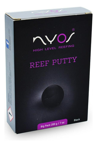 Reef Putty 200g Nyos Cola Epoxi Preta P/ Fixar Corais Rochas Cor Preto
