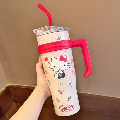 Vaso Termo De Agua Sanrio Kuromi Hello Kitty De 1200 Ml