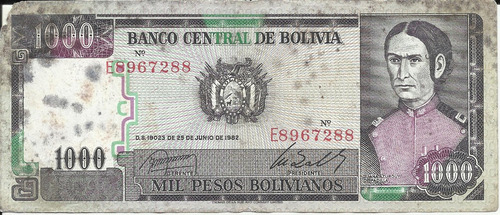 Bolivia 1000 Pesos 1982