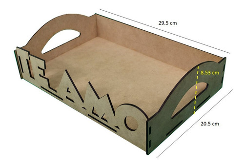 10 Charolas Desayunador Te Amo Mdf 3mm