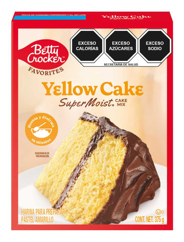 Harina para pastel Betty Crocker amarillo 375g