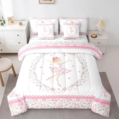 Feelyou Juego De Cama Para Niñas De Ballet, Juego De Edredón