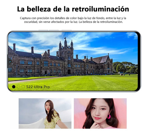 Android Celulares S22 Ultra Pro 6.52 Pulgadas Barato Ram1gb Y Rom8gb Plateado