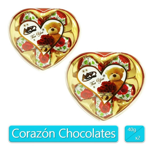 Estuche Regalo Rosas De Chocolate Adro Corazón X5 Bombones 