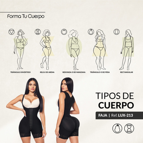 Faja Luxury Cintura-cadera Media Pierna Broche Lux-213 Negro 2xs-xl