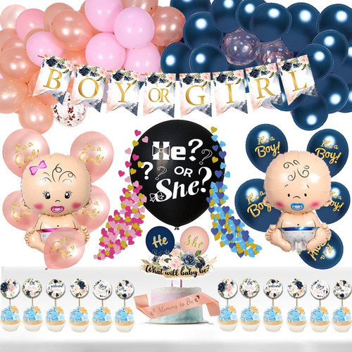 Para Fiestas De Revelación De Género, 77 Globos Y P...