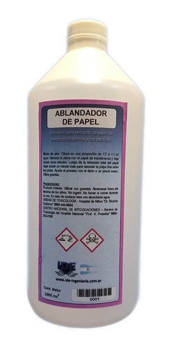 Ablandador Para Papel De Transferencia Térmica 1000cc