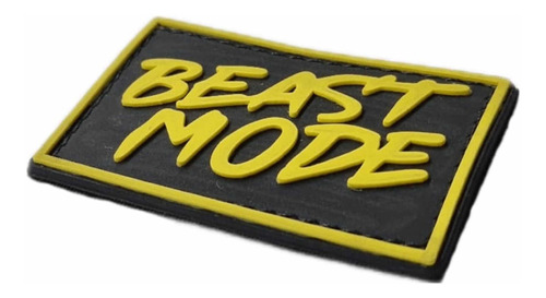 Parches Beast Mode Yellow Pvc Crossfit & Fitness Con Velcro
