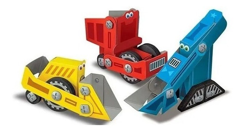 Imagen 2 de 6 de Kit De Manualidades Camiones De Construcción 4m Playking