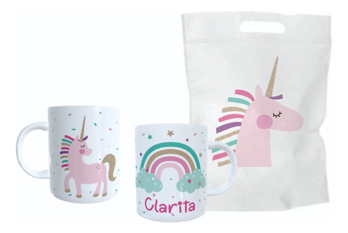 Combo Personalizado Taza Plastico + Bolsa Friselina Diseños