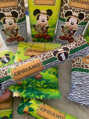 Candy Bar Mickey Safari Golosinas Para 10 Invitados