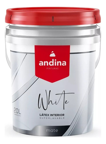 Pintura Latex Satinado Blanca Superlavable 4 L Andina White