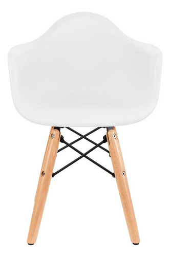 Mesa Rectangular Infantil Con Silla Eames Con Descansabrazos Blanco