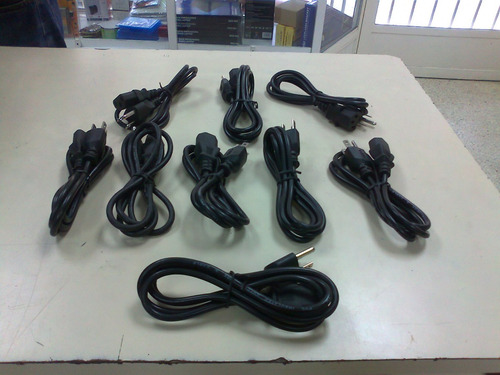 Imagen 2 de 4 de Combo De 5 Cable De Poder 110v Fuentes De Poder Cpu/monitor