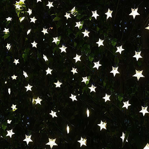 7m 50led Solar Estrella 8 Modos Brillo Luces De Hadas Decora