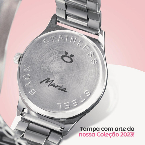 Relogio Feminino Qualidade Premium Aço Inox Prata Social