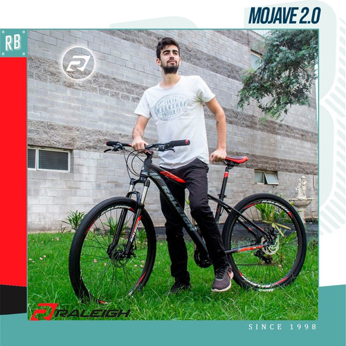 Mountain bike Raleigh Mojave 2.0 2021 R29 21" 21v frenos de disco mecánico cambios Shimano color negro/rojo