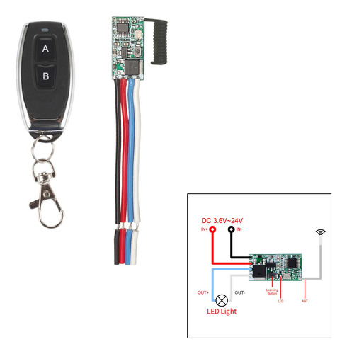 Mini Interruptor De Control Remoto Inalámbrico Rf 433mhz 12v