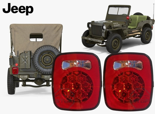 Stop Led Cuadrado Camion Turbo Willys Juego 2 Unid.