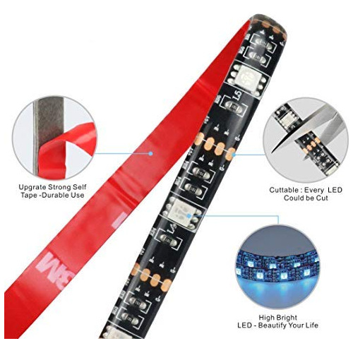 Tira De Luces Led Alimentadas Por Pilas, Rgb Flexible 5050