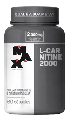 L- Carnitine 2000mg 60 Cápsulas - Max Titanium Sabor Sem sabor