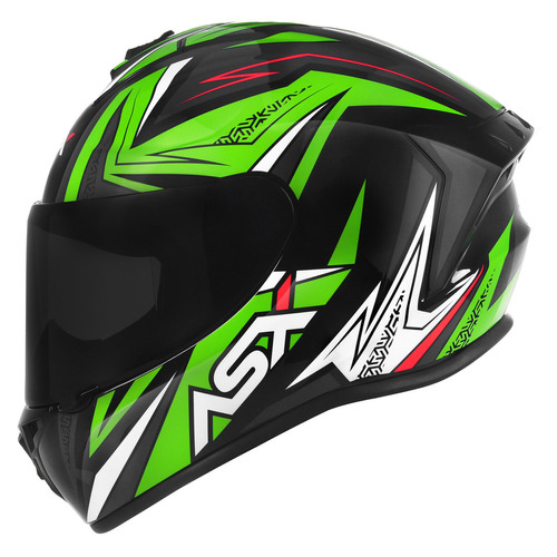 Capacete Asx Draken Vector Verde Brilhante + Viseira Fumê