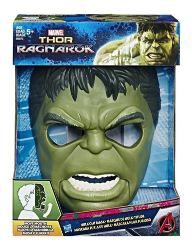 Máscara Hulk Thor Ragnarok Marvel Con Movimiento Color Verde