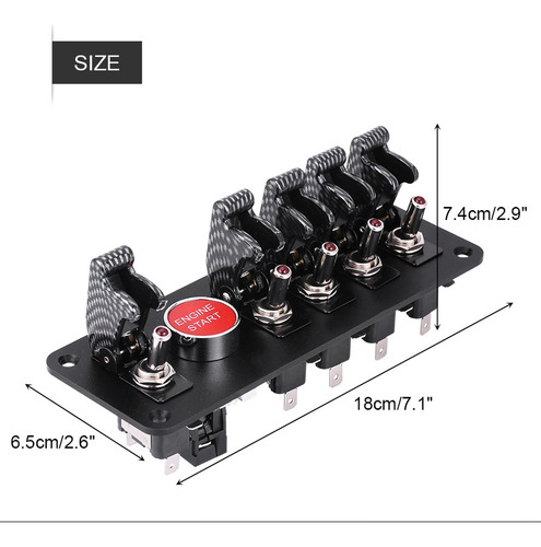 Panel De Encendido Racing, 12 V, 6 Grupos, Botón De Arranque