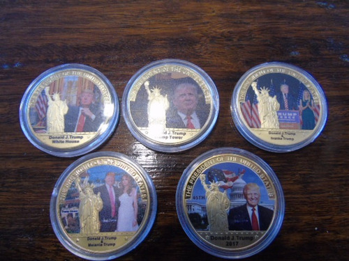 Oferta Set 5 Medallas Donald Trump Presidente Estados Unidos