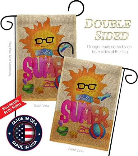 Ornament Collection Hello Summer - Juego De Banderas De Jard