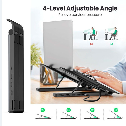 Imagen 2 de 3 de Estación De Acoplamiento (hub) Con Soporte Para Laptop