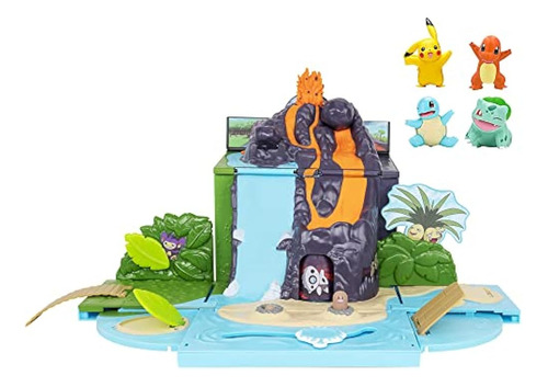 Pokemon Carry 'n' Go Volcano Playset Con 4 Pikachu, Charmand