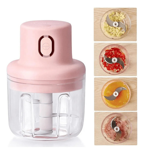 Mini Processador De Alimentos Recarregável Com Usb