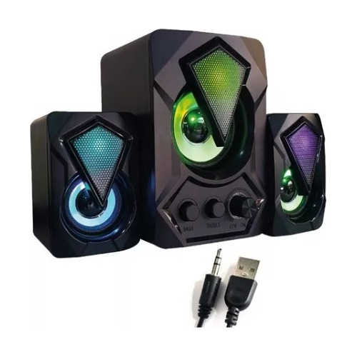 Parlantes Premium Gamer G3 2.1 Rgb Para Pc 11w